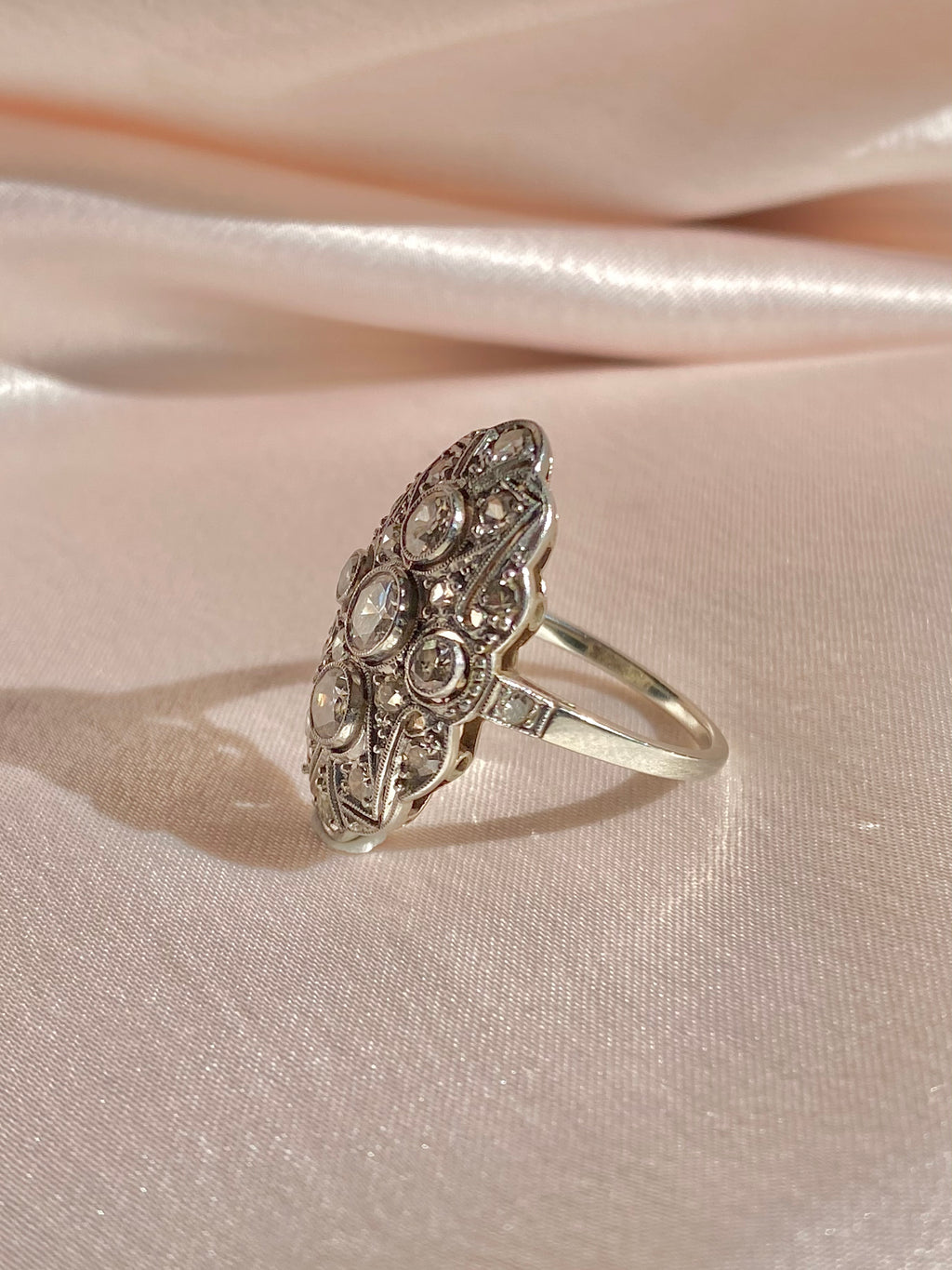 Antique 14k Diamond Pave Art Deco Ring 1.10cts