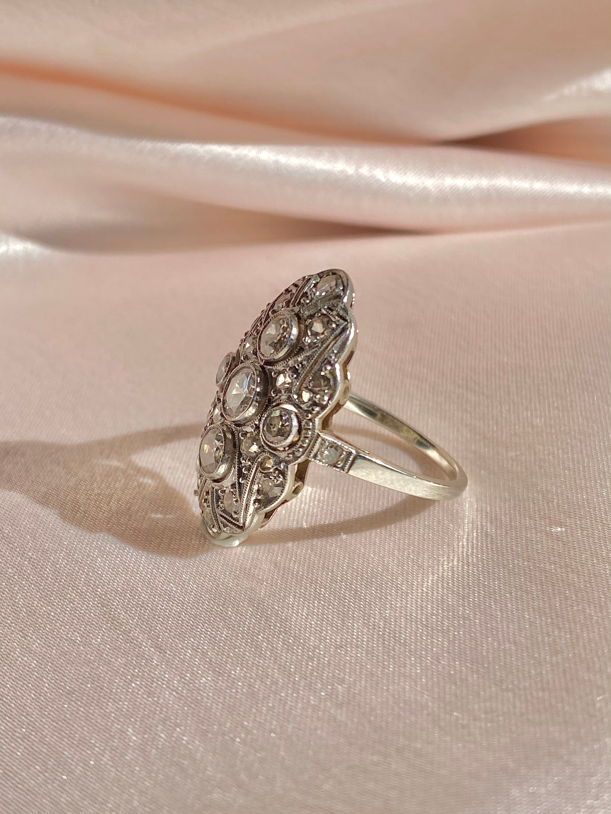 Antique 14k Diamond Pave Art Deco Ring 1.10cts