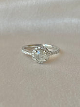 Load image into Gallery viewer, Vintage 14k White Gold Diamond Halo Cluster Engagement Ring 1.11ctw

