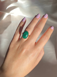 Vintage 10k Malachite Bezel Ring