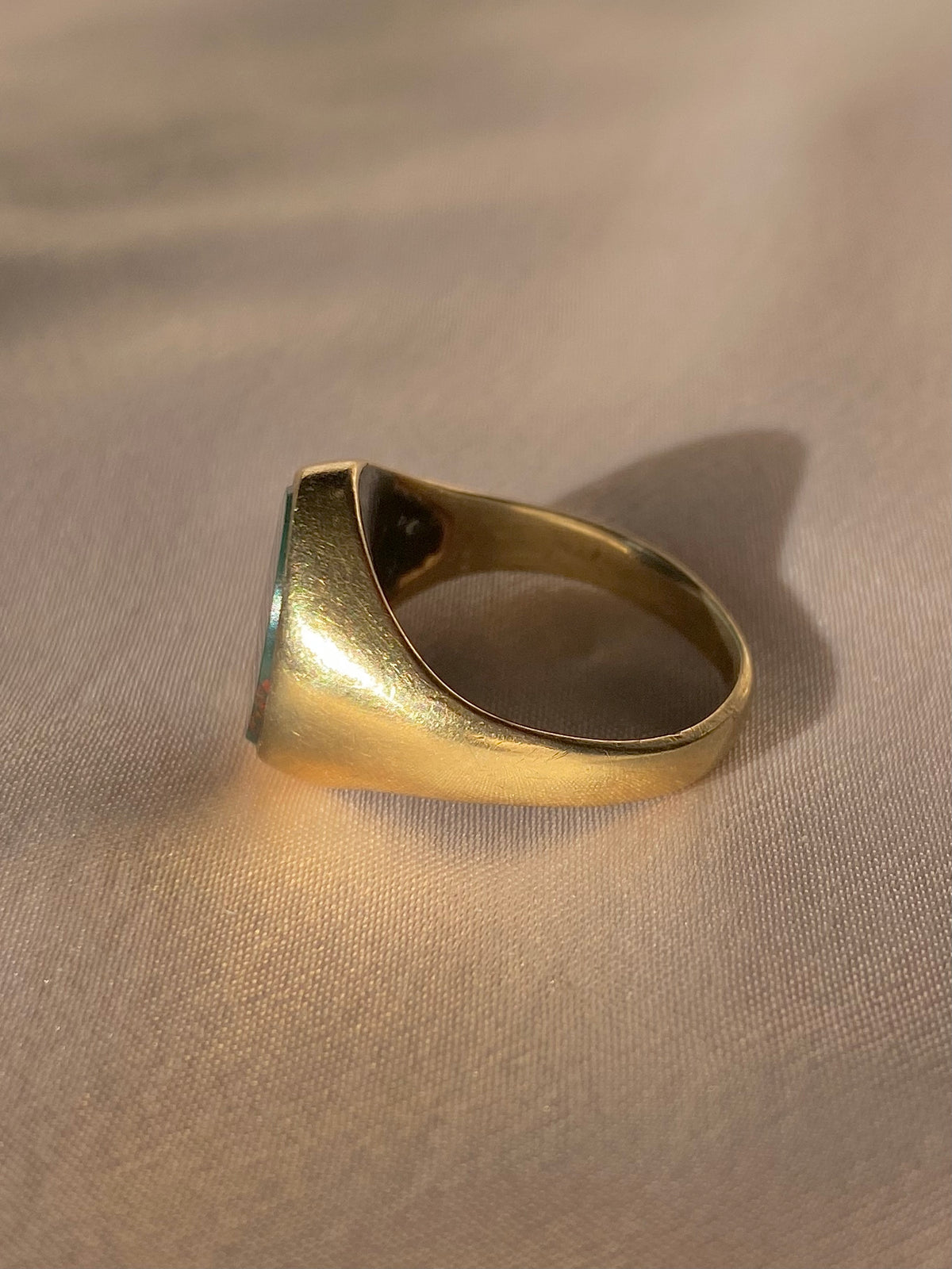 Vintage 9k Bloodstone Signet Ring 1994 by GJ