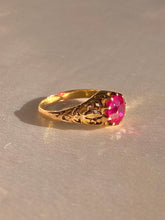 Load image into Gallery viewer, Antique Synthetic Ruby Filigree Ring

