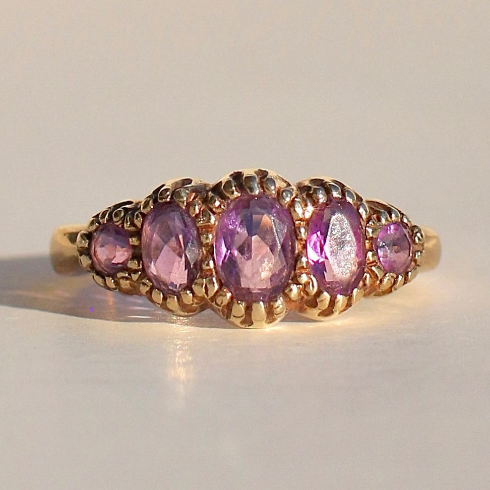 Vintage 9k Amethyst Edwardian Revival Ring
