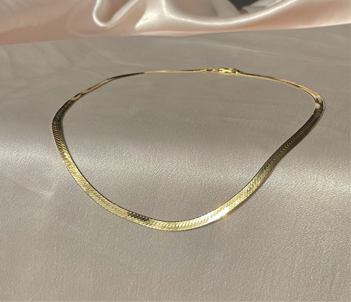 Vintage 14k Herringbone Link Chain 18"