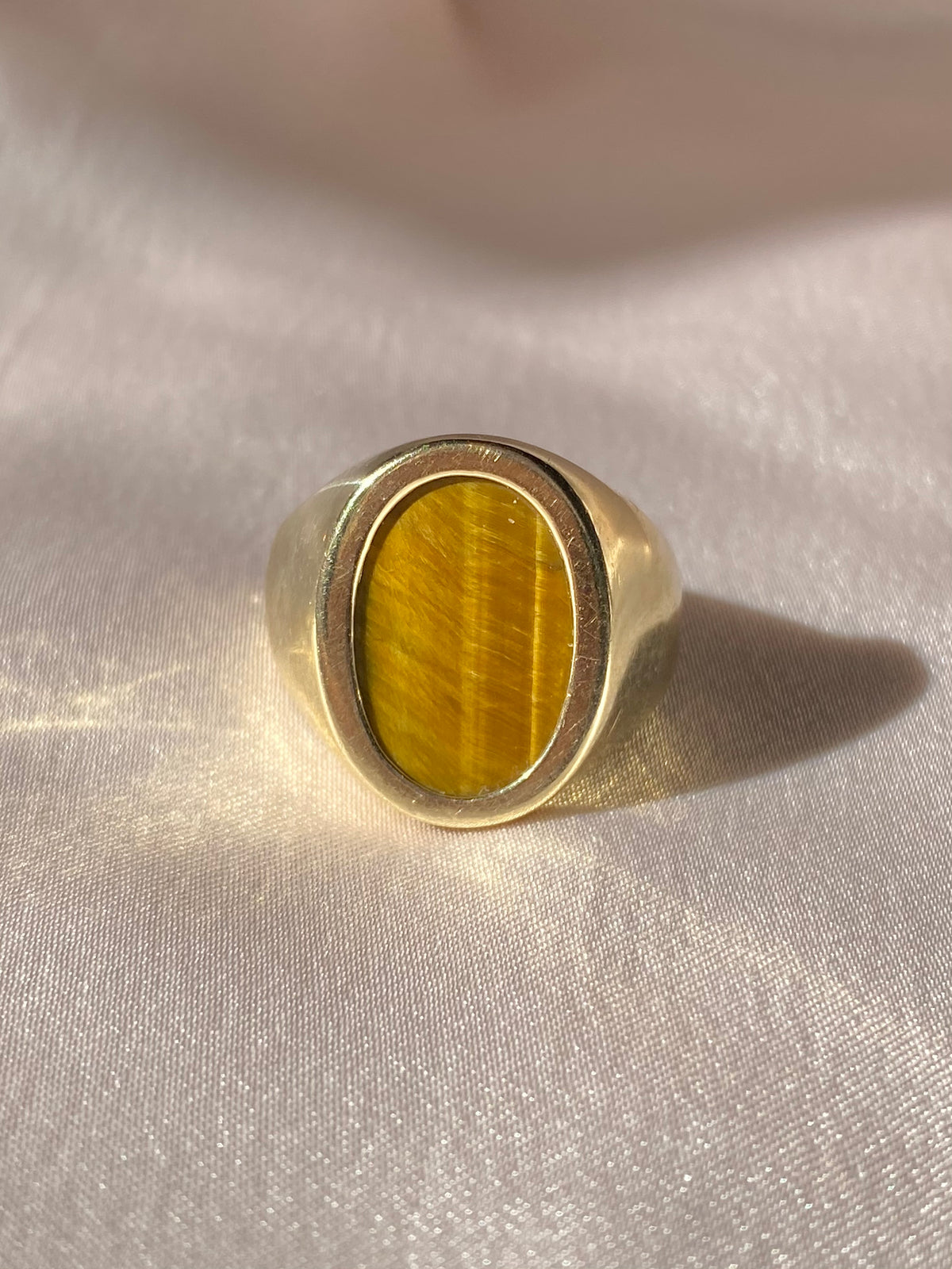 Vintage 10k Tiger's Eye Signet Ring