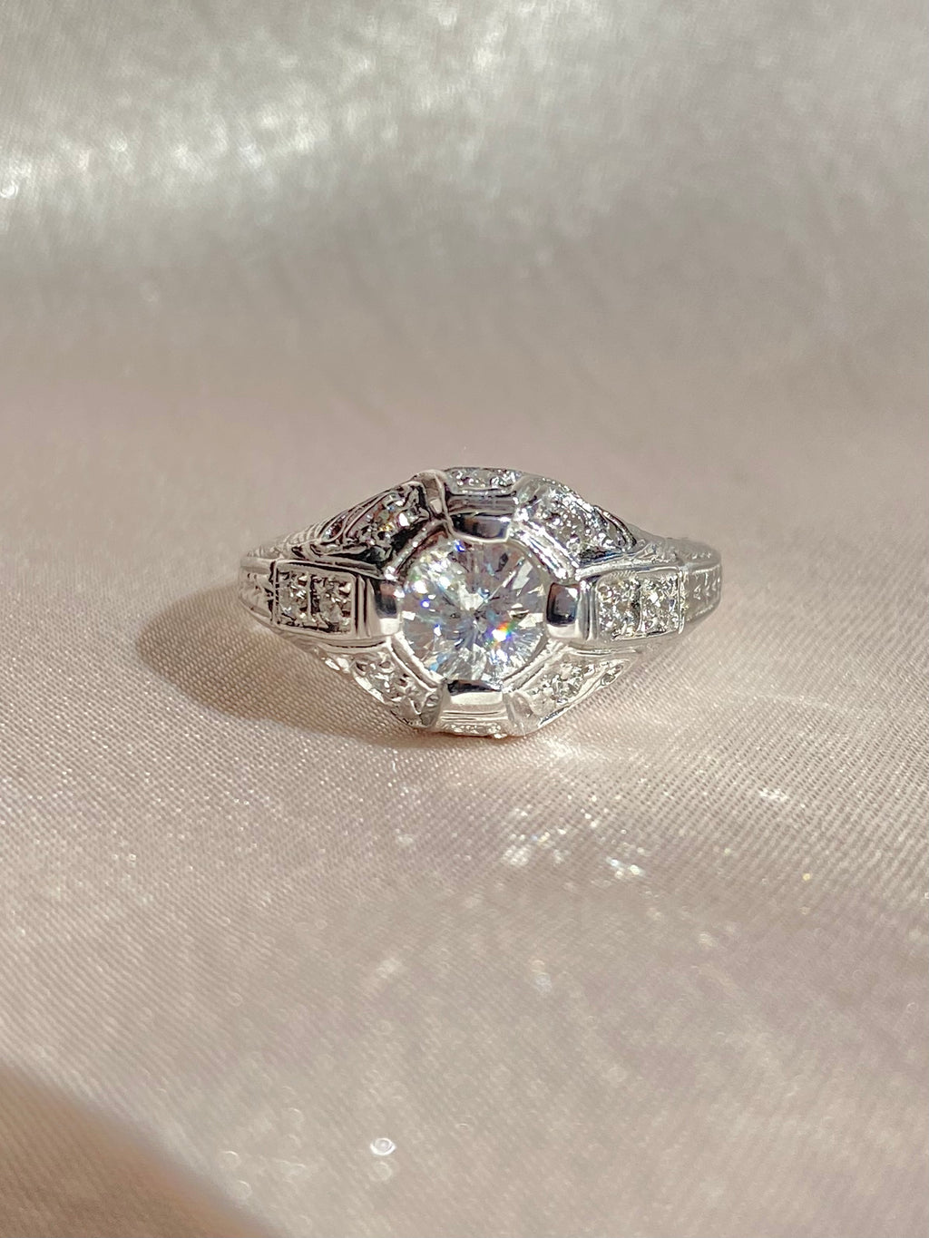 Vintage 14k Diamond Engagement Ring 0.80ctw