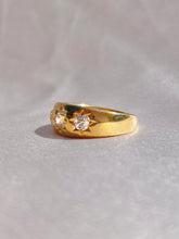 Load image into Gallery viewer, Antique 18k Trilogy Diamond Gypsy Ring 0.65cts
