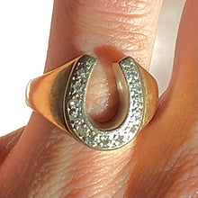 Load image into Gallery viewer, Vintage 10k Diamond Horseshoe Ring
