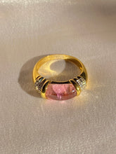 Load image into Gallery viewer, Vintage 18k Morganite Diamond Cabochon Ring

