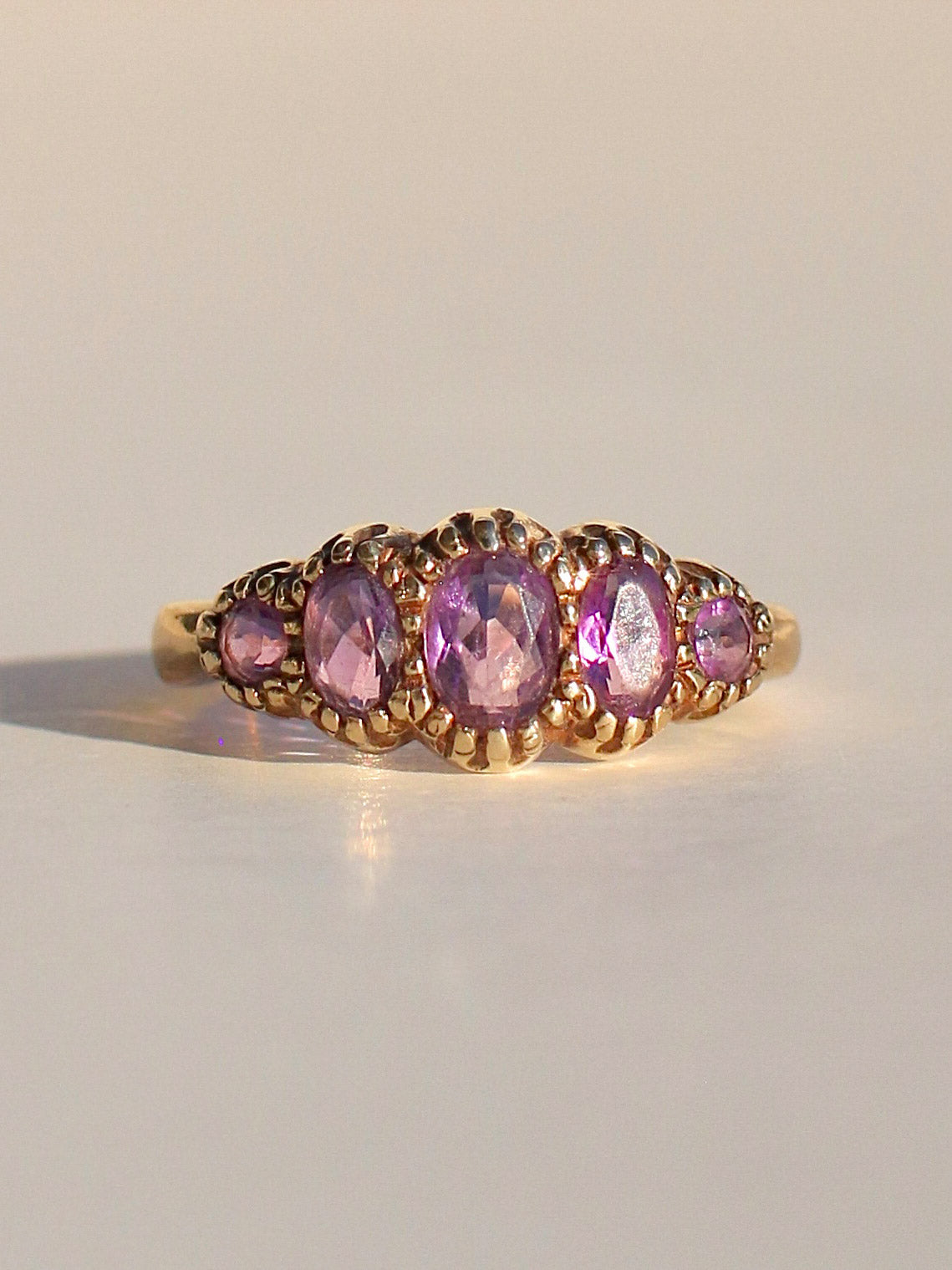 Vintage 9k Amethyst Edwardian Revival Ring