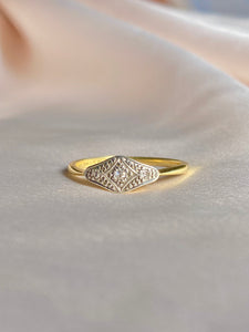 Antique 18k + Platinum Diamond Art Deco Ring