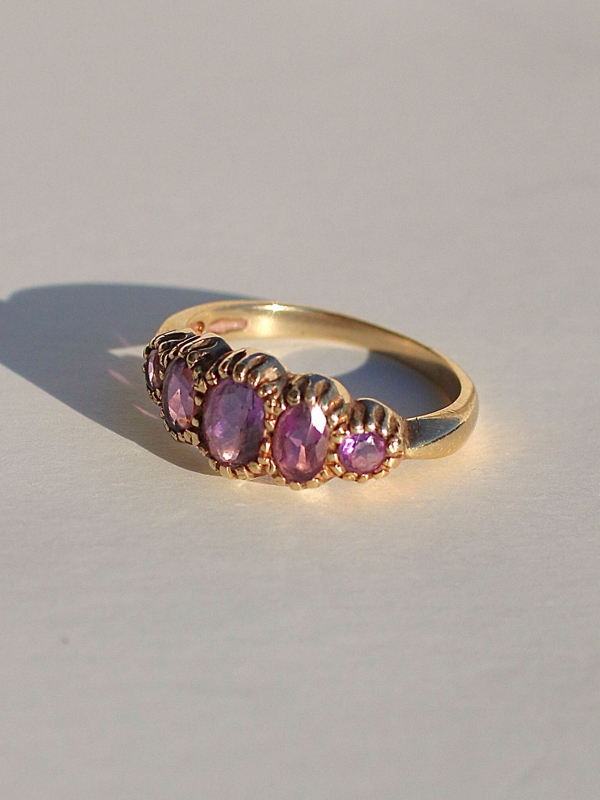 Vintage 9k Amethyst Edwardian Revival Ring