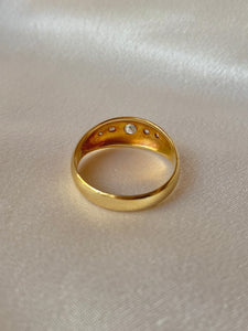 Antique 18k Five Diamond Eternity Gypsy Ring 1909