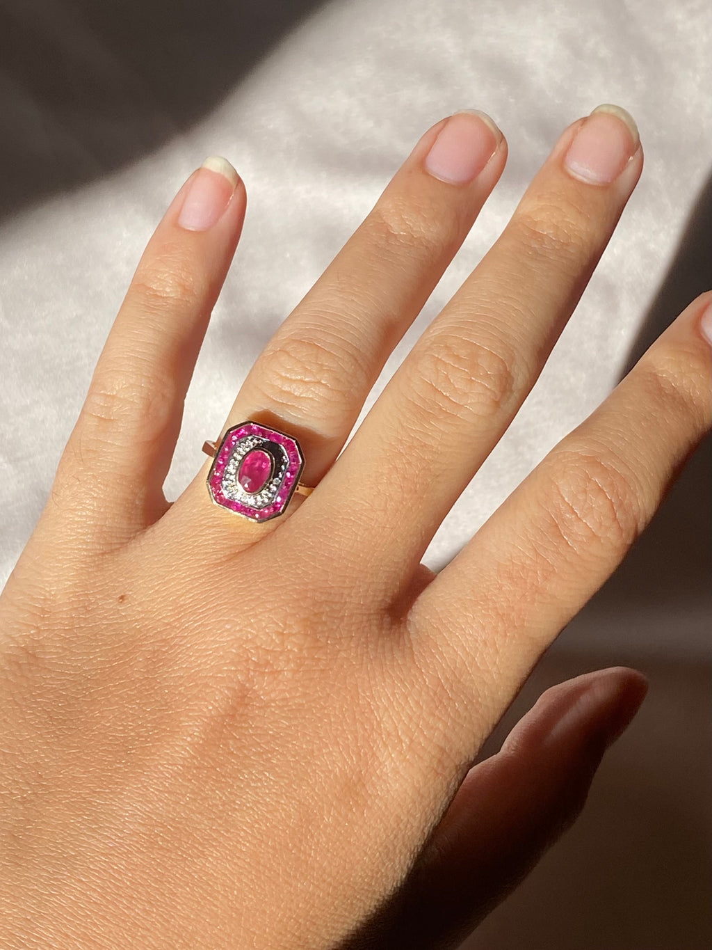 Ruby Diamond Target Deco Ring