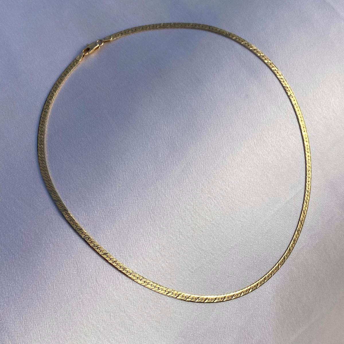 Vintage 14k Italian Etched Snake Chain 16"