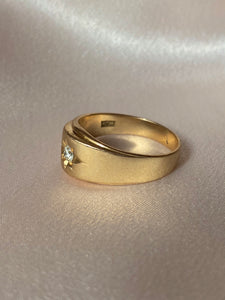 Vintage 14k Solitaire Gypsy Diamond Ring