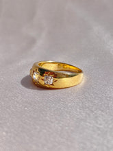 Load image into Gallery viewer, Antique 18k Trilogy Diamond Gypsy Ring 0.65cts
