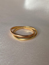 Load image into Gallery viewer, Vintage 9k Two Tone Russian Wedding Band
