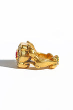 Load image into Gallery viewer, Antique 18k Ruby Diamond Greyhound Dress Ring
