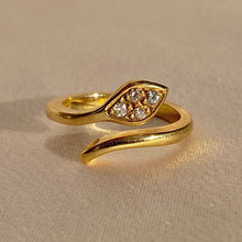 Load image into Gallery viewer, Vintage 18k Diamond Snake Wrap Ring
