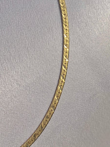 Vintage 14k Italian Etched Snake Chain 16"