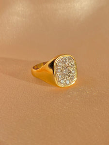 Vintage 9k Diamond Champion Signet Ring