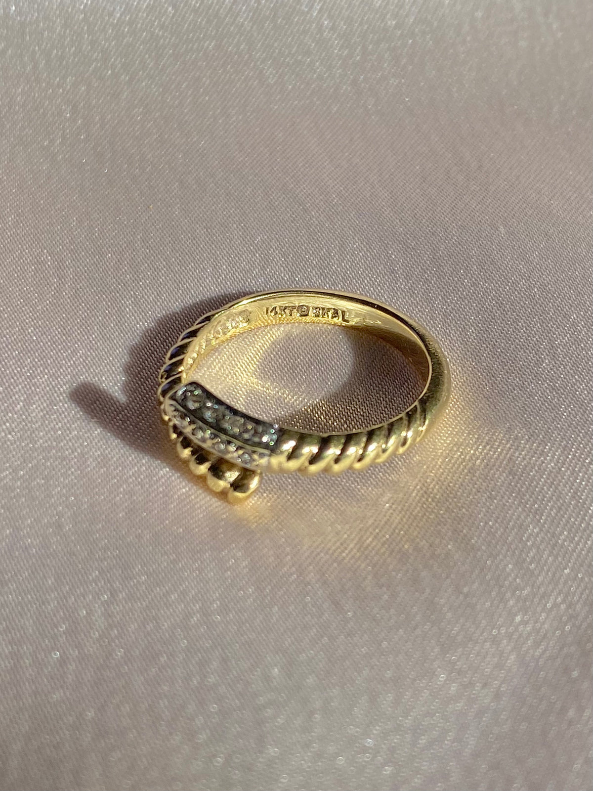 Vintage 14k Diamond Coil Wrap Ring