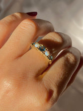 Load image into Gallery viewer, Vintage 9k Topaz Opal Boat Ring Forever Always

