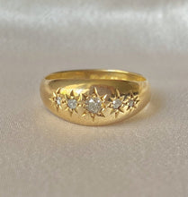 Load image into Gallery viewer, Antique 18k Five Diamond Eternity Gypsy Ring 1909

