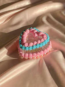Pearl Pastel Fake Cake Heart Jewelry Dish