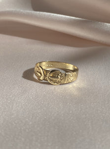 Vintage 9k Yellow Gold Double Belt Buckle Ring