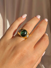 Load image into Gallery viewer, Vintage 18k Tourmaline Diamond Cabochon Ring
