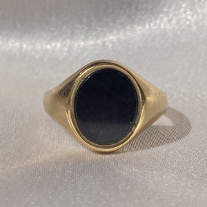 Vintage 9k Onyx Signet Ring 1981