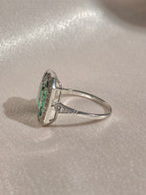 Load image into Gallery viewer, Platinum Emerald Rose Cut Diamond Ring
