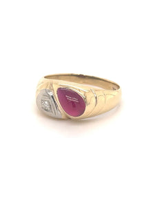 Vintage 10k Ruby Diamond Soprano Ring by 23carat