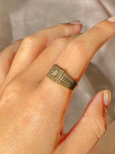 Load image into Gallery viewer, Antique 9k Starburst Diamond Signet Ring 1931
