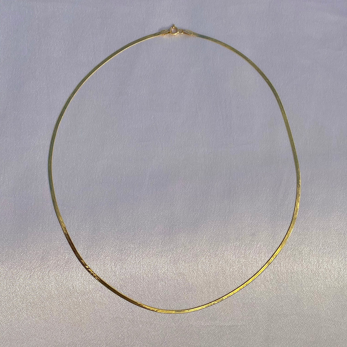 Vintage 14k Italian Aurafin Herringbone Chain 18"