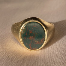 Load image into Gallery viewer, Vintage 9k Bloodstone Signet Ring 1994 by GJ
