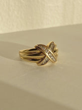 Load image into Gallery viewer, Vintage 10k Chunky Diamond X Ring
