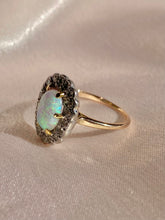 Load image into Gallery viewer, Vintage 18k Opal Diamond Cluster Halo Ring
