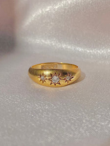 Antique 18k Diamond Trilogy Gypsy Ring 1919