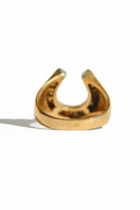 Vintage 14k Diamond Horseshoe Chunky Ring