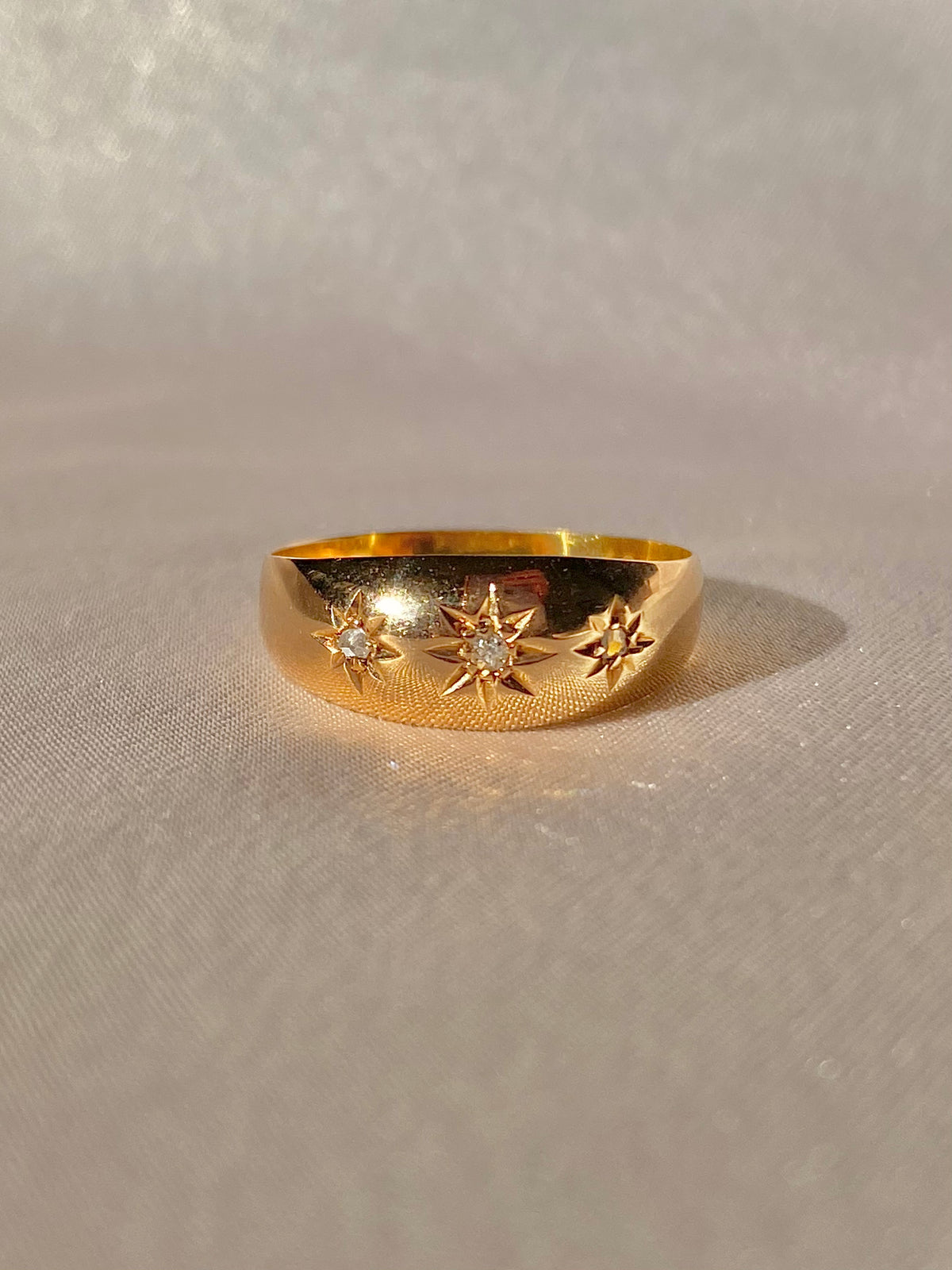 Antique 18k Diamond Trilogy Gypsy Ring 1897