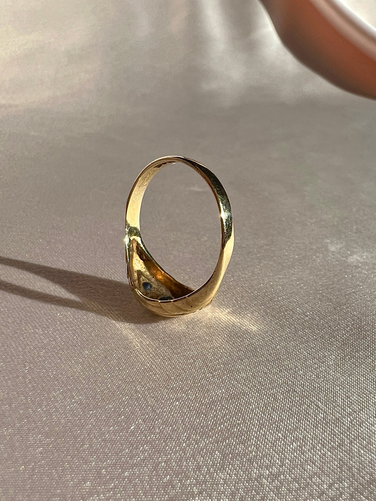 Vintage 9k Sapphire Starburst Trilogy Boat Ring 1982