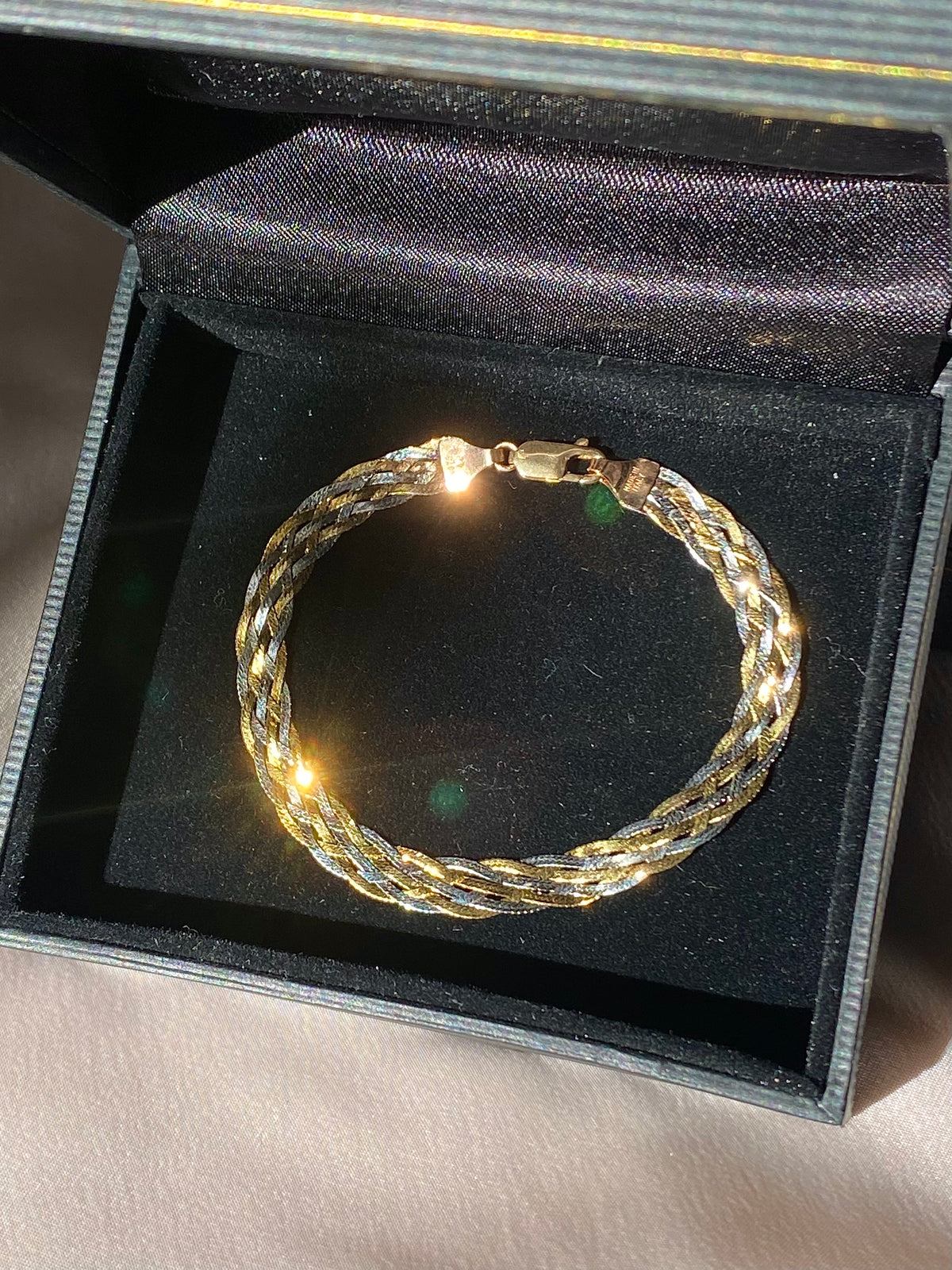 Vintage 9k Two-Tone Weave Bracelet