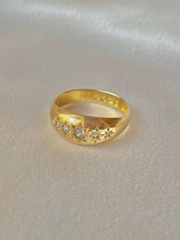 Load image into Gallery viewer, Antique 18k Five Diamond Eternity Gypsy Ring 1909
