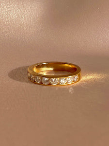 Vintage 14k Diamond Half Eternity Bar Ring 0.60cts
