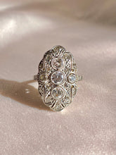 Load image into Gallery viewer, Antique 14k Diamond Pave Art Deco Ring 1.10cts
