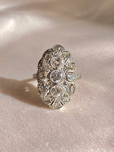 Antique 14k Diamond Pave Art Deco Ring 1.10cts