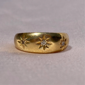 Antique 18k Trilogy Diamond Gypsy Ring 1918